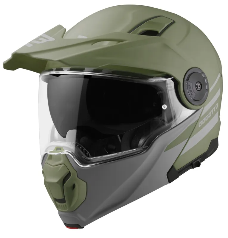 Bogotto FG-102 Duo Sklená enduro vyklopná helma Zelená mat - XXXL Nejprodávanější