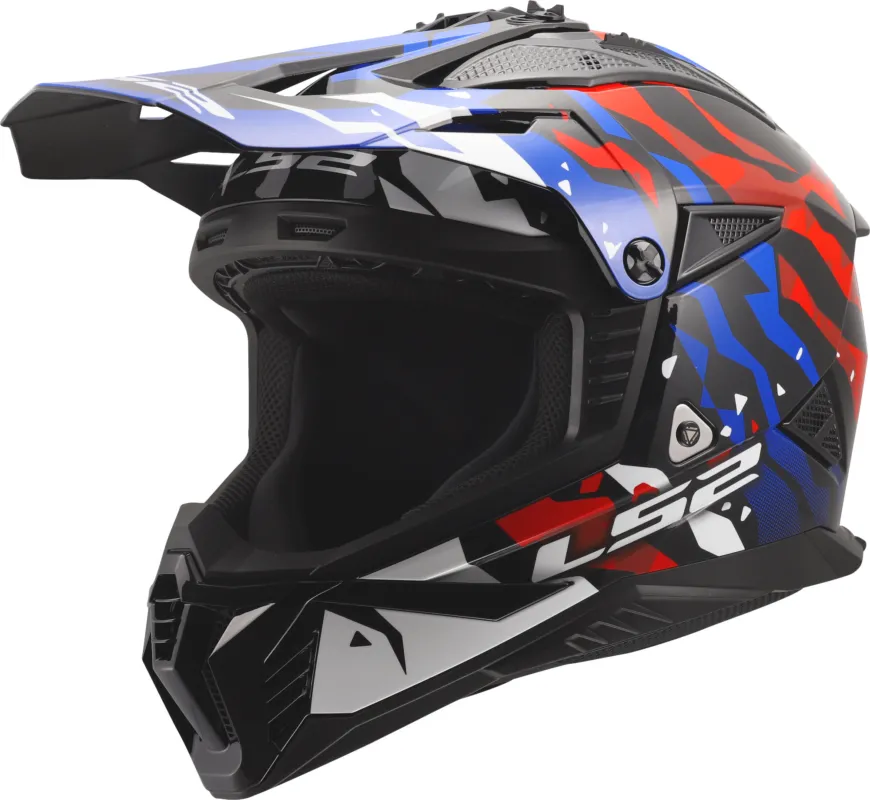 Časově Omezené LS2 MX708 Fast II Grotesk Motokrosová helma bílá/modrá/červená - XL (61/62)