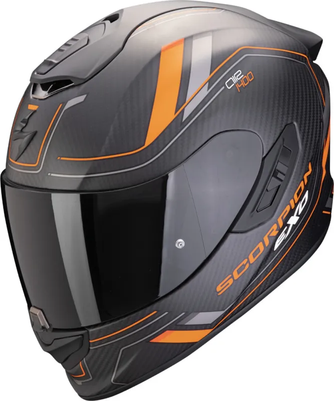 Scorpion Exo-1400 Evo 2 Carbon Air Mirage Přilba černá matná/oranžová - XS (53/54) Levný