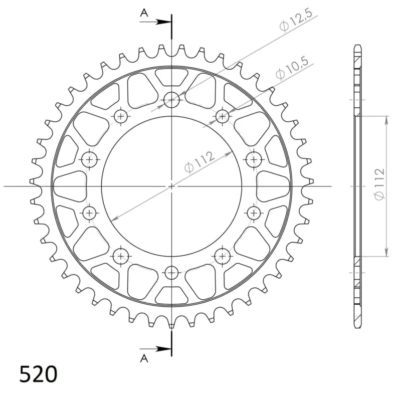 Bezpečná Platba Řetězová rozeta SUPERSPROX RFE-1303 43-BLK černý 43 zubů, 520