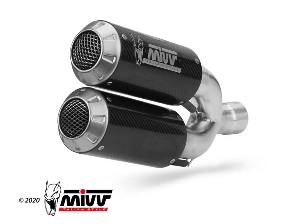 2 koncovky výfuku MIVV MK3 D.043.SM3C Karbon Poslední Šance
