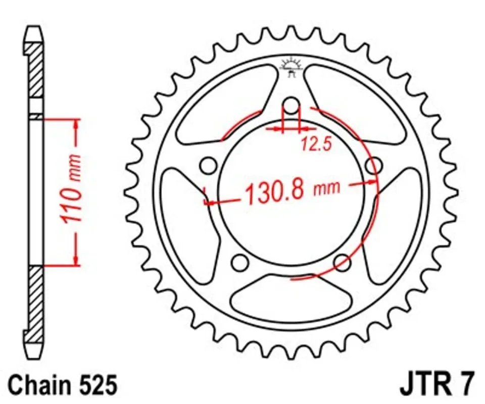 Akční Cena Řetězová rozeta JT JTR 7-44 44 zubů, 525