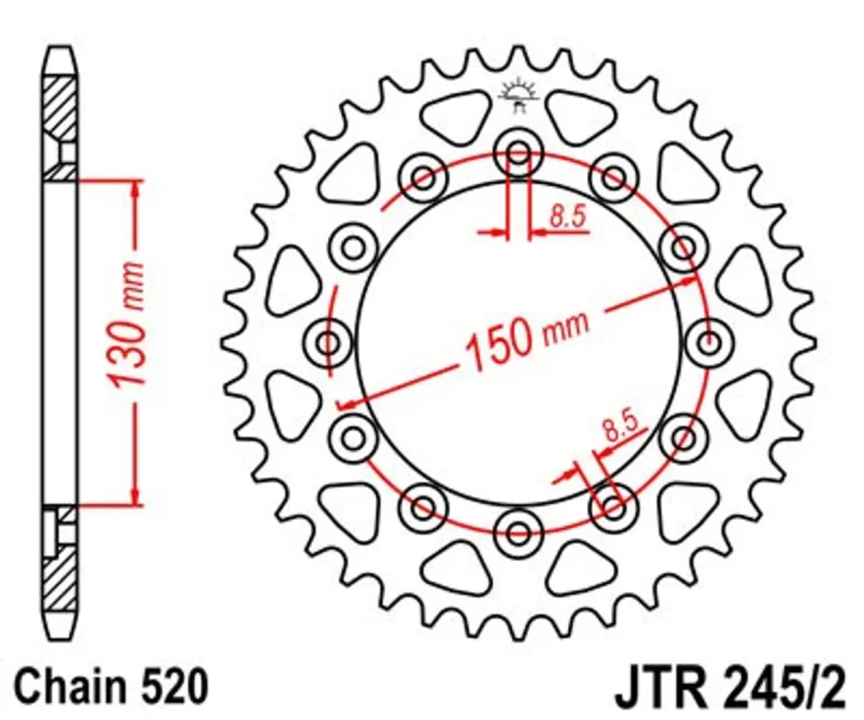 Výprodej Řetězová rozeta JT JTR 245/2-42 42 zubů, 520
