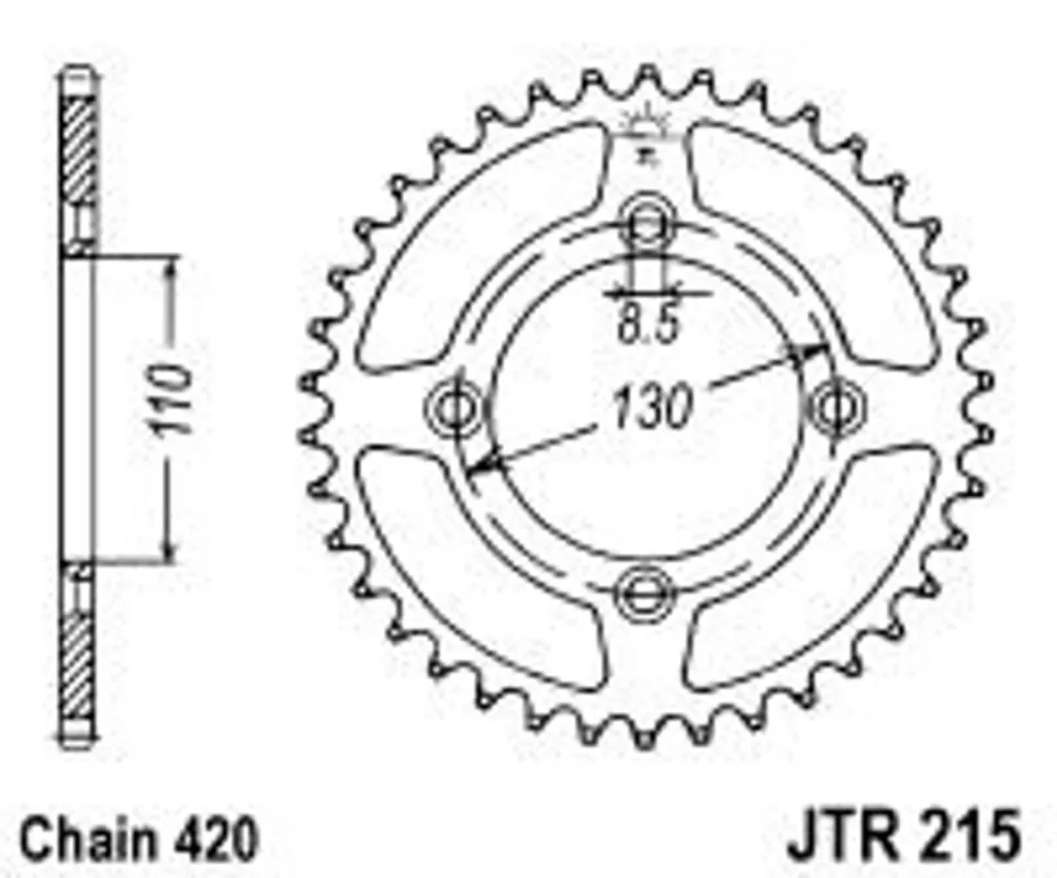 Výprodej Řetězová rozeta JT JTR 215-50 50 zubů, 420
