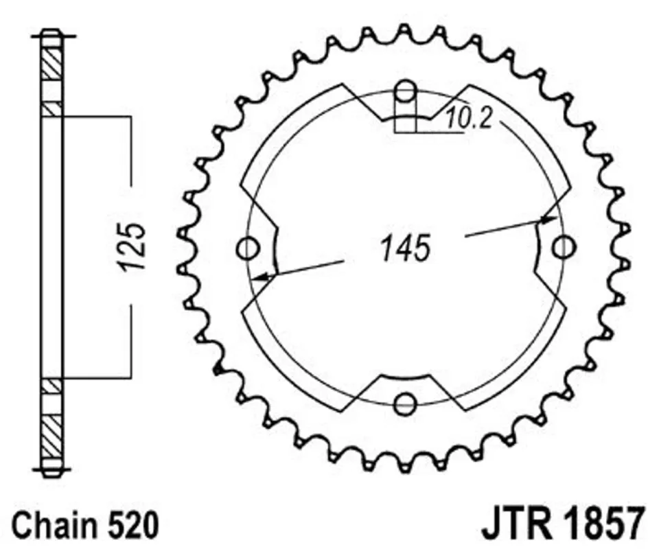 Kup Teď Řetězová rozeta JT JTR 1857-37 37 zubů, 520