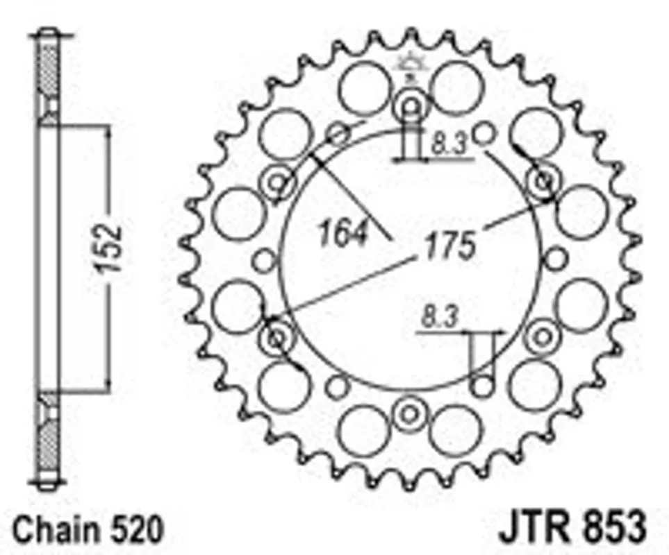 Levný Řetězová rozeta JT JTR 853-50 50 zubů, 520