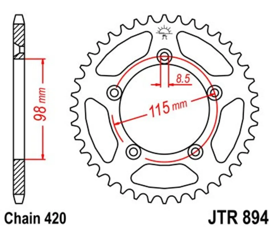 Akční Cena Řetězová rozeta JT JTR 894-46 46 zubů, 420