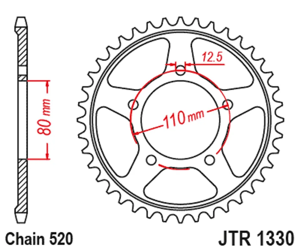 Výhodná Nabídka Řetězová rozeta JT JTR 1330-45ZBK