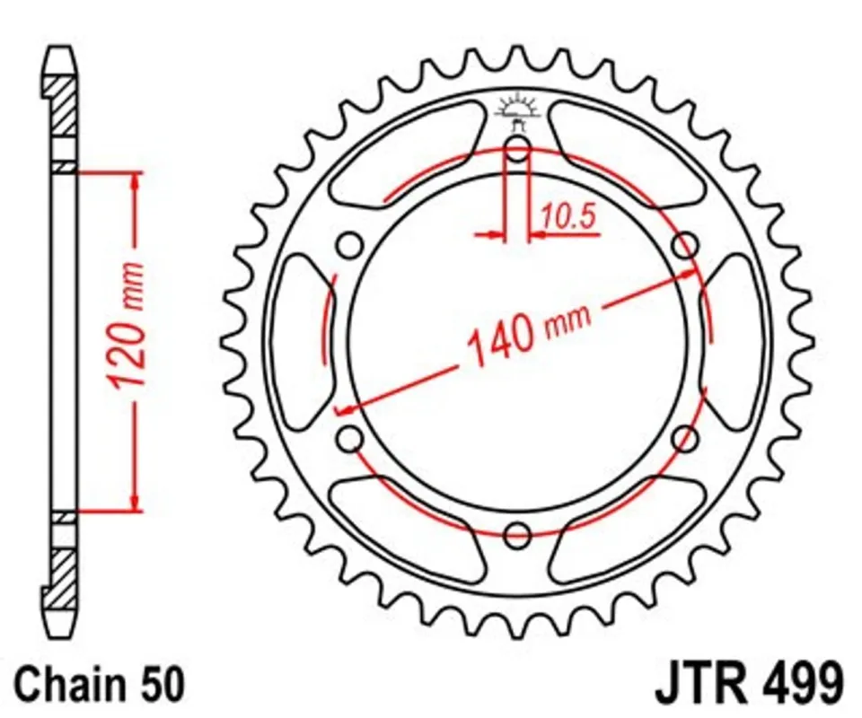 Akce Řetězová rozeta JT JTR 499-39 39 zubů, 530