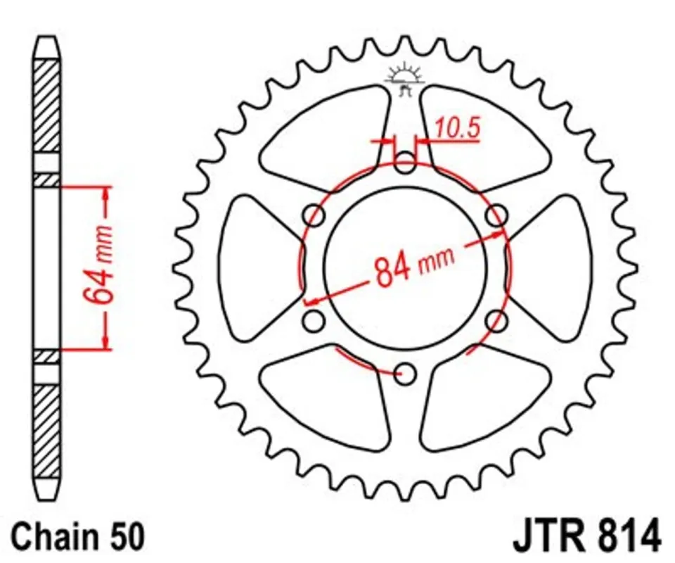 Akce Řetězová rozeta JT JTR 814-45 45 zubů, 530