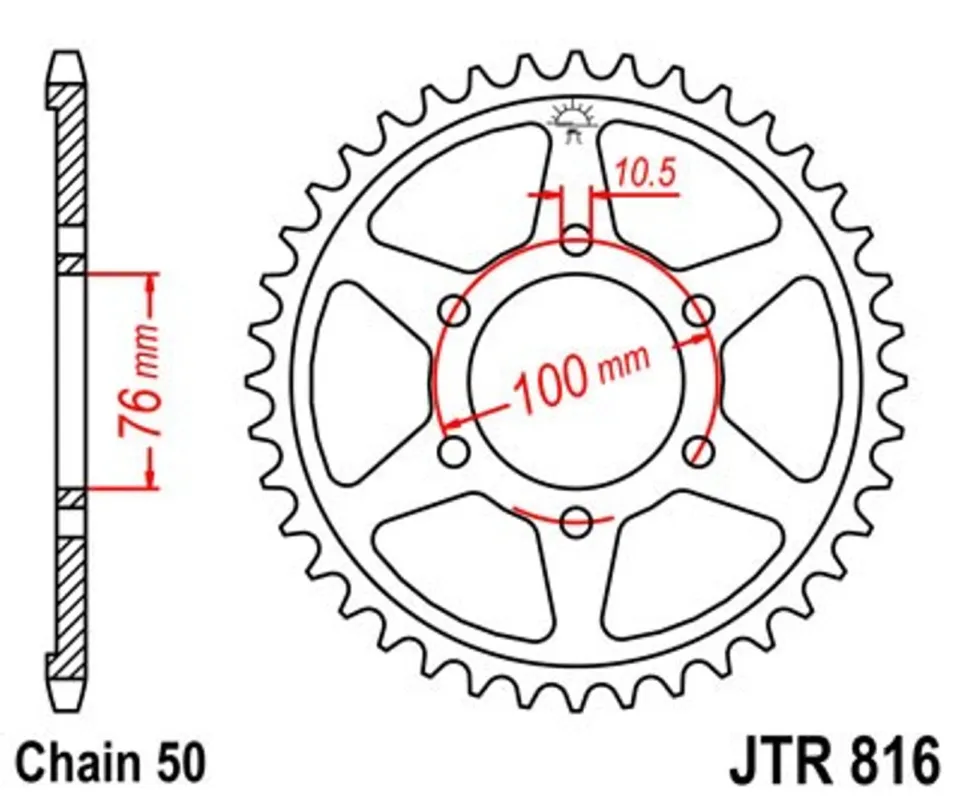 Levný Řetězová rozeta JT JTR 816-45 45 zubů, 530