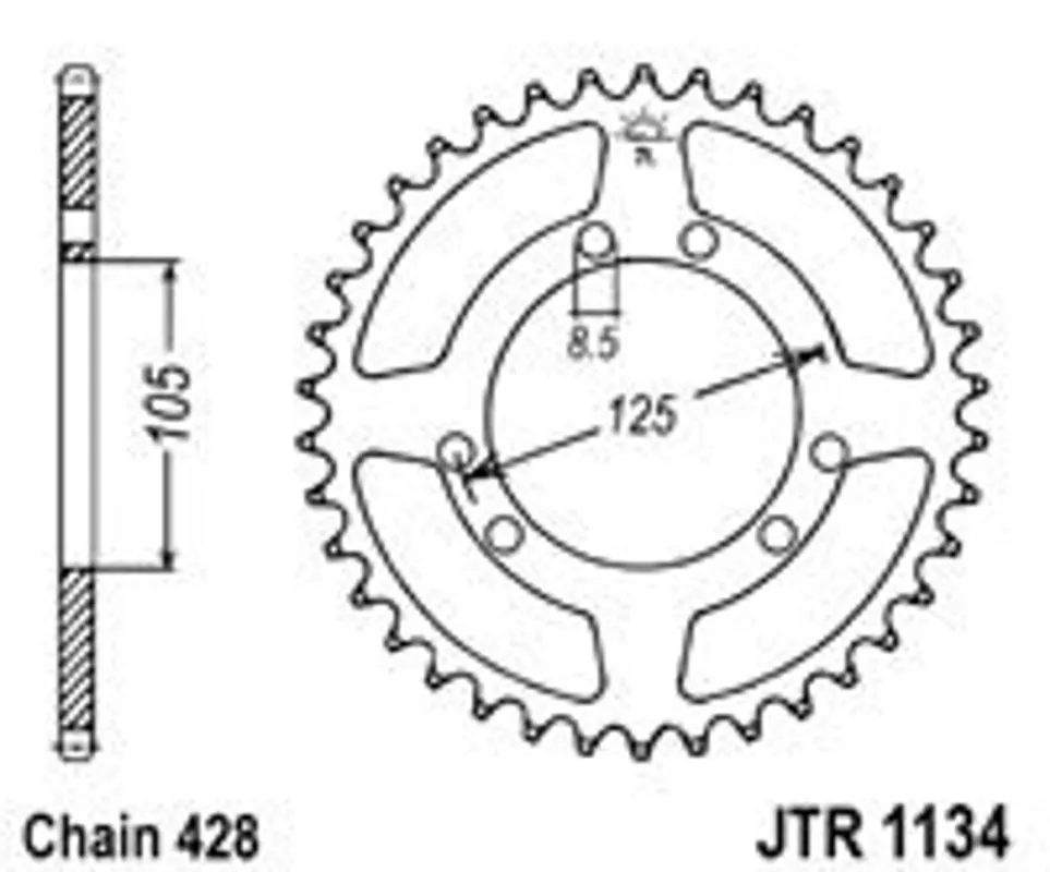 Řetězová rozeta JT JTR 1134-48 48 zubů, 428 Autentický