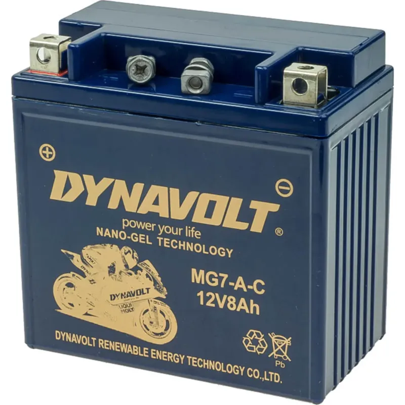 Tovární Cena Gelová baterie Dynavolt MG7-A-C (YB7-A) 136x76x130 12V 8Ah 85CCA