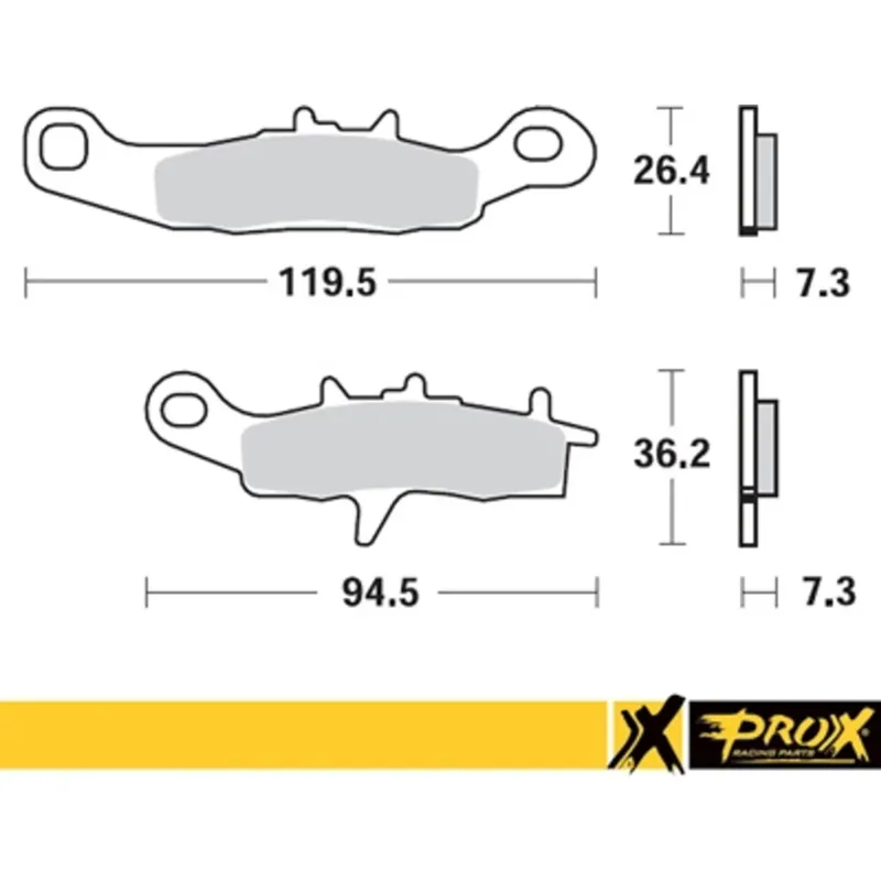 Brzdové destičky přední/zadní Prox KH258 / KH349 (37.106202) Kawasaki KX 80/85/100, Suzuki RM 85, Kawasaki KFX 450R Cenová Bomba