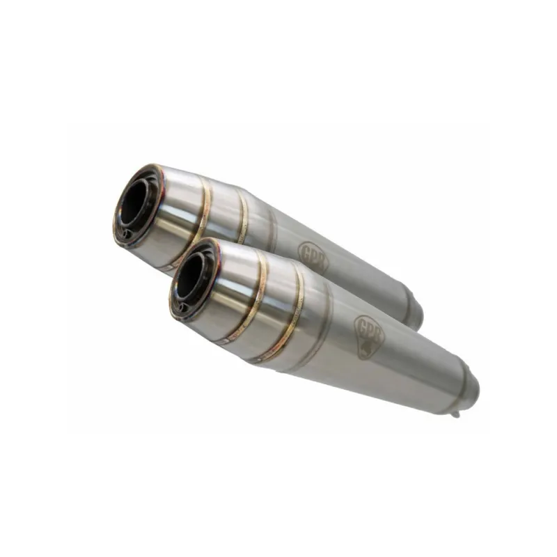 Akční Cena Dual universal silencer kit GPR DEEPTONE CAFE.59.DE Brushed Stainless steel without link pipes