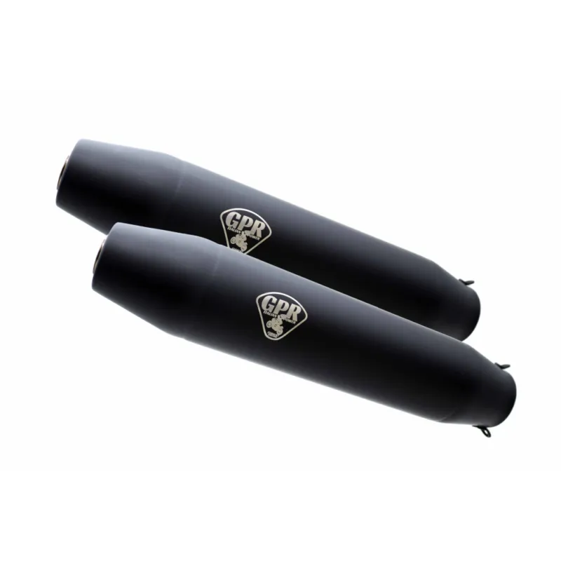 Aktuální Dual universal silencer kit GPR DEEPTONE CAFÉ RACER CAFE.14.DN Matte Black without link pipes