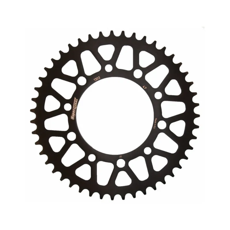 Zlevněný Hliníková řetězová rozeta SUPERSPROX RAL-1303 47-BLK černý 47 zubů, 520